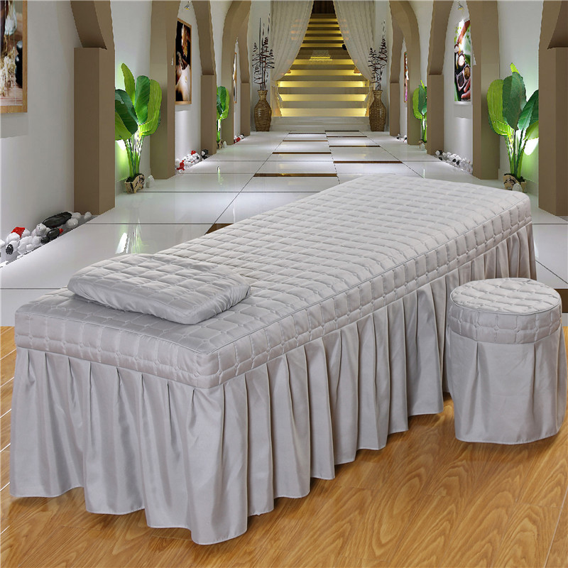 Check Gray Single Bed Skirt
