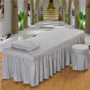 Check Gray Single Bed Skirt