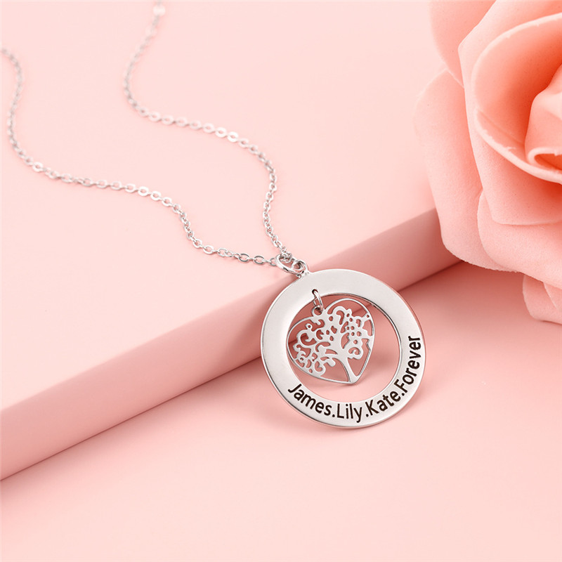 Personalized Tree Of Life Engraved Custom Necklaces And Pendants