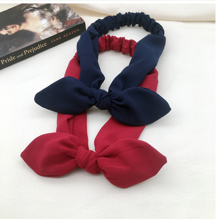 Knotted Rabbit Ears Hair Band Headband Three-state Jewelry Female Denim Elastic Tie Hair Hoop Headwear