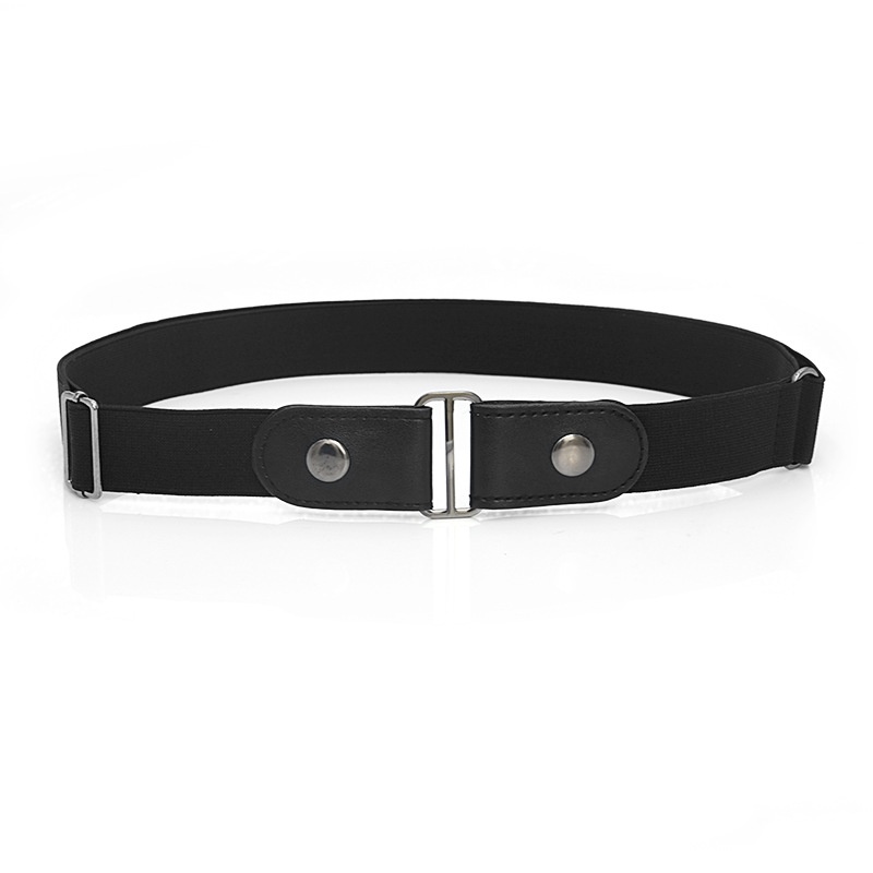 Adjustable Leather Elastic Belt Simple Elastic Invisible Belt All-Match Slim Lazy Belt