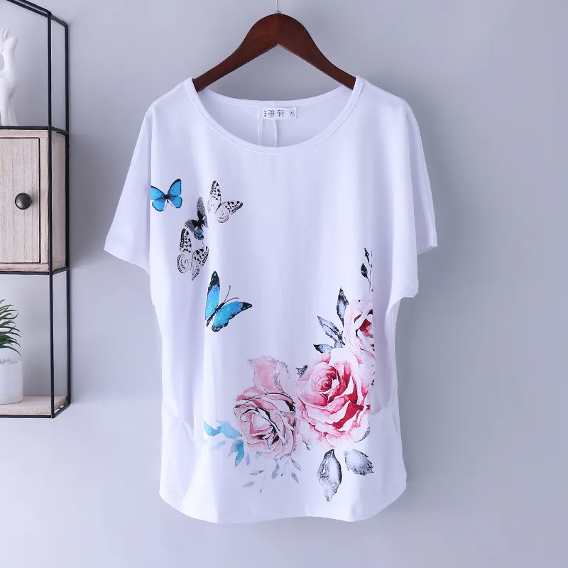 National Plus Size Cotton Short-sleeved T-shirt - White
