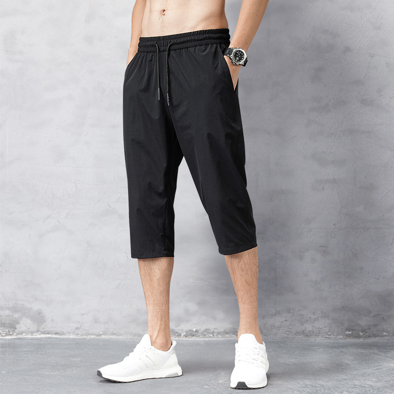 New Cropped Trousers Men's Summer Casual Stretch Pants