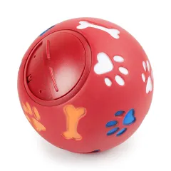 Milky Rubber Pet toy Bite-resistant Spherical Milky Rubber Rotating Leaking Ball - Red - View 1