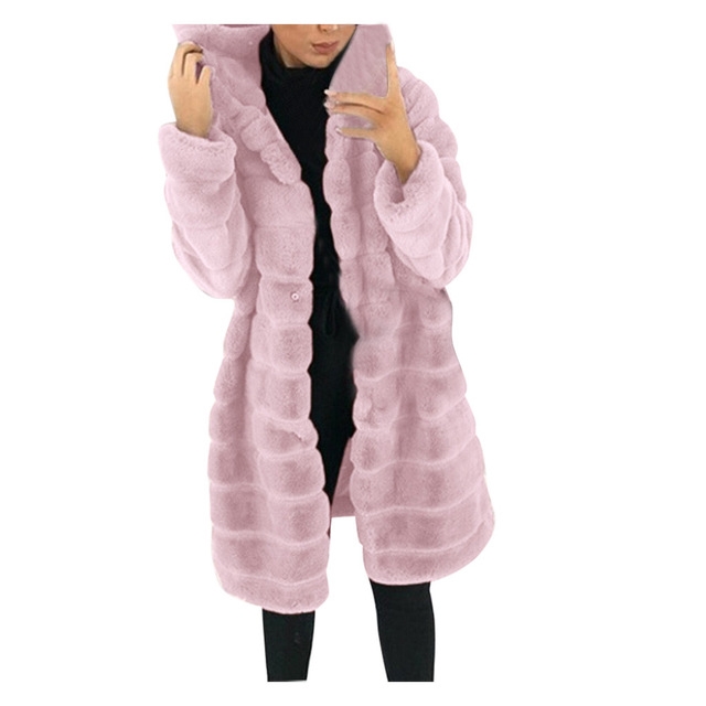Winter Jacket Faux Fur For Women Long Coat - Bild 6 von 6