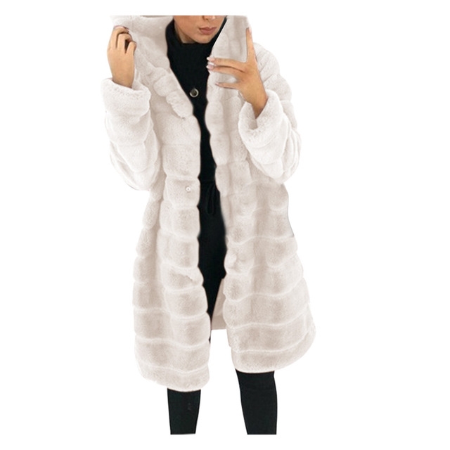 Winter Jacket Faux Fur For Women Long Coat - Bild 4 von 6