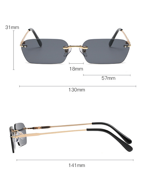 Title 1, Personality Square Rimless Sunglasses Men