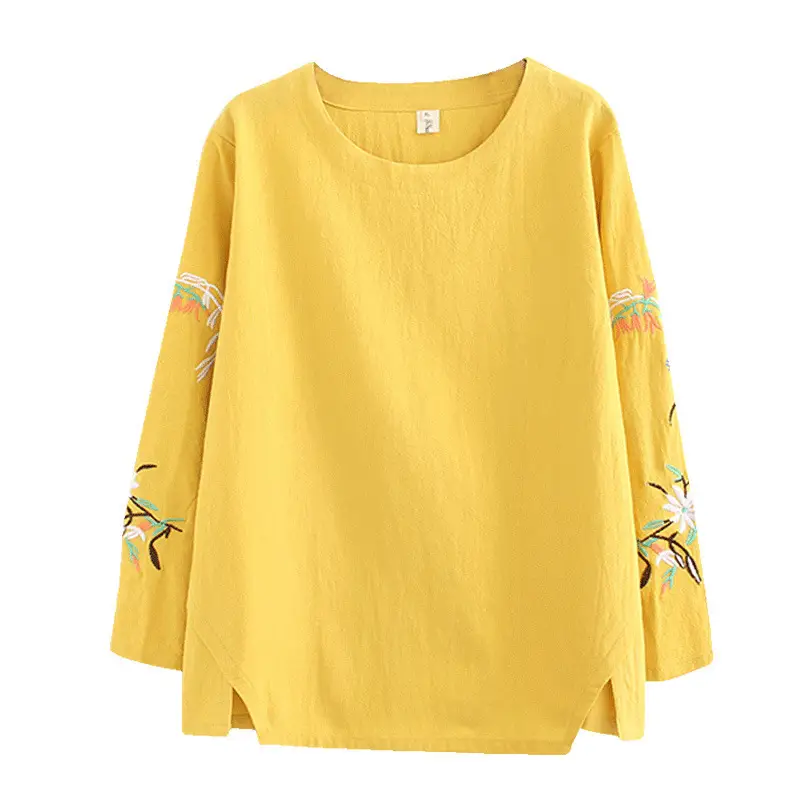 Middle-Aged Women'S Bottoming Shirt Western Style Long Sleeve T Loose
