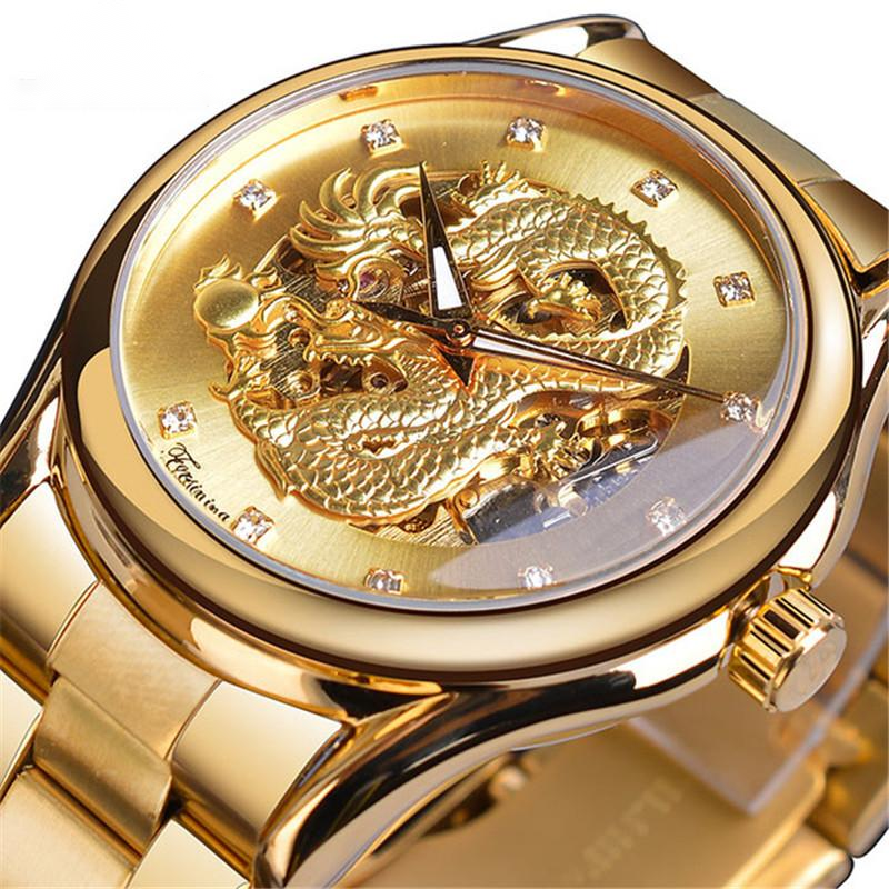 Edelstahl Hollow Dragon Face Uhr Hohl Wasserdicht Automatik Mechanisch - Bild 3 von 8