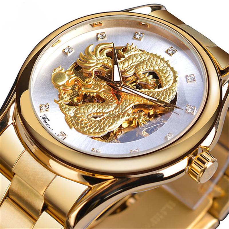 Edelstahl Hollow Dragon Face Uhr Hohl Wasserdicht Automatik Mechanisch - Bild 4 von 8