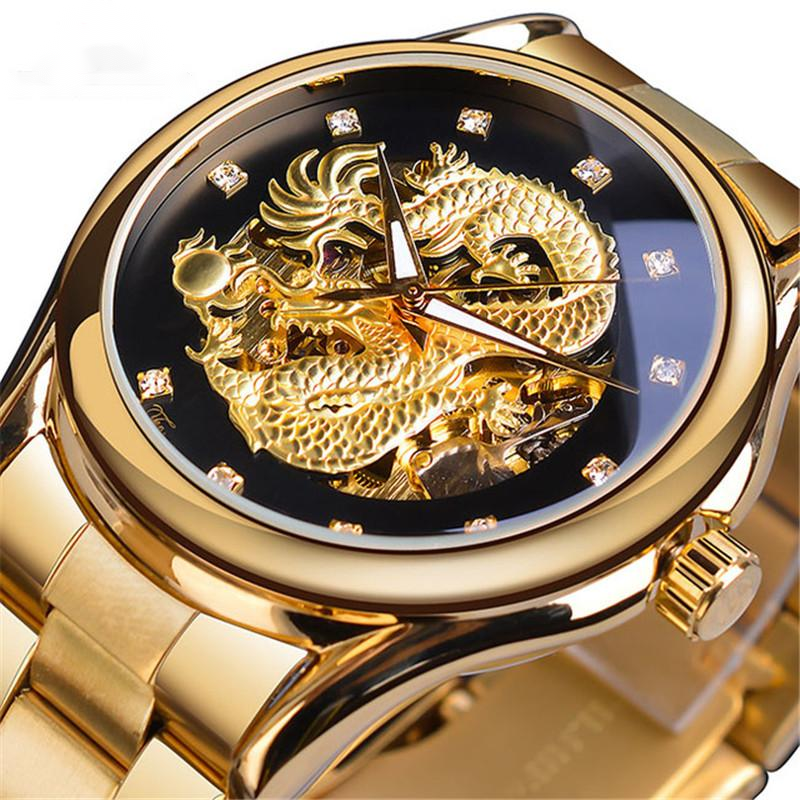 Edelstahl Hollow Dragon Face Uhr Hohl Wasserdicht Automatik Mechanisch - Bild 2 von 8
