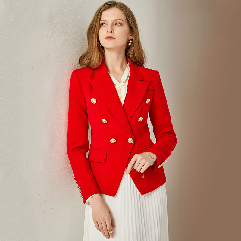 Spring and Autumn Atmospheric Red Suit Long Sleeve Jacket