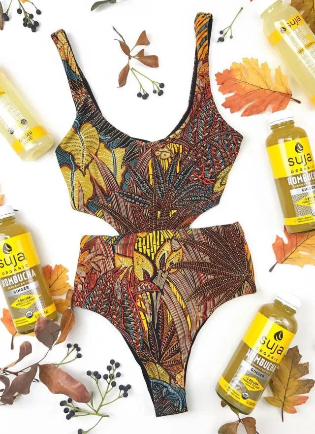 One Piece Swimsuit Sexy Printed Swimming Swimsuit S Picture Color - Shop at LoveMi