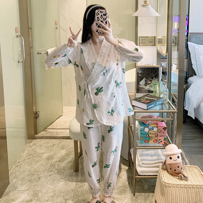 Title 2, Kimono Cotton Gauze Maternal Postpartum Breastf...