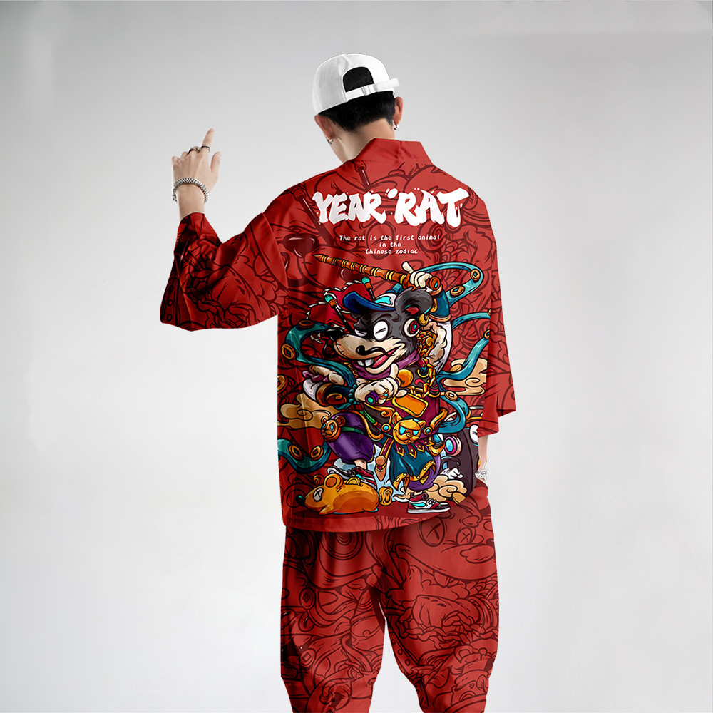 Kimono National Style Three-Quarter Sleeve Cardigan Shirt