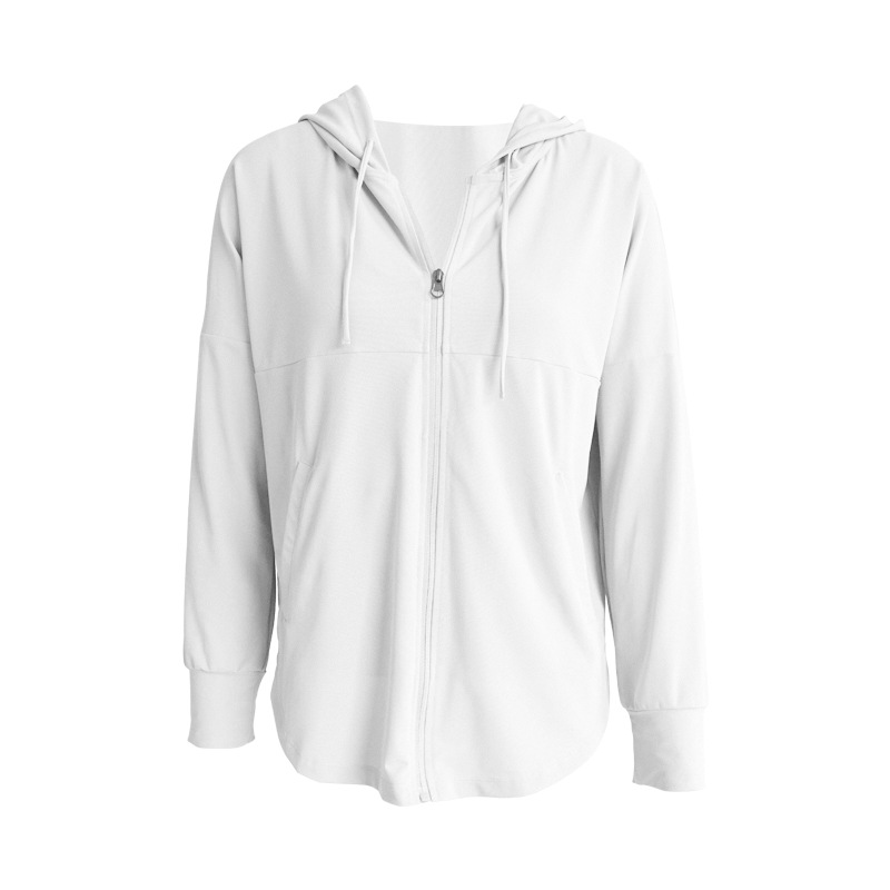 Loose Yoga Fitness Jacket Women'S Hooded Zipper Cardigan Long Sleeve Sports Top Women'S Yoga Wear
