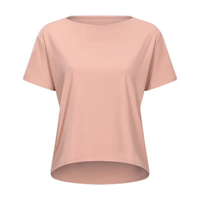 Shinbene Solto Ajuste Esporte Treinamento Camisas De Manga Curta Mulher Nu Sentir Anti Suor Yoga Ginasio Atletico Camiseta Topos Honey Grapefruit 8 - Shop at LoveMi
