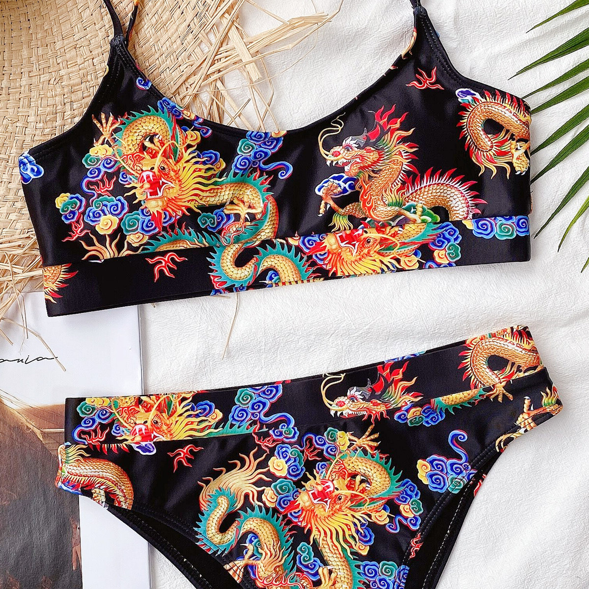 Bikini Ladies European And American Swimwear Split Print Bikini Swimsuit - Image 4