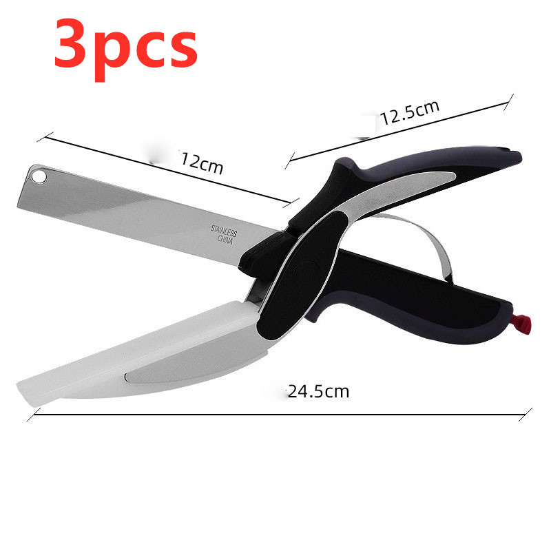 Kitchen Gadget Scissors 2-in-1 Functional Smart Chopping Knife Food Scissors Veg - Picture 9 of 10