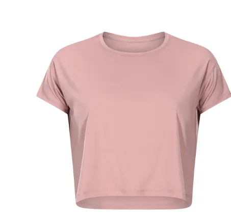Spring New Yoga Tops Women'S Round Neck Half Length Sports Loose Breathable Running Sports Fitness Short Sleeves Red - Shop at LoveMi