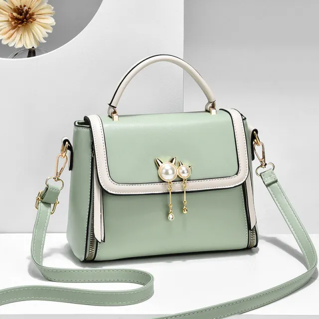 Fashion Small Square Bag Simple Western Style Shoulder Bag Green - Shop at LoveMi