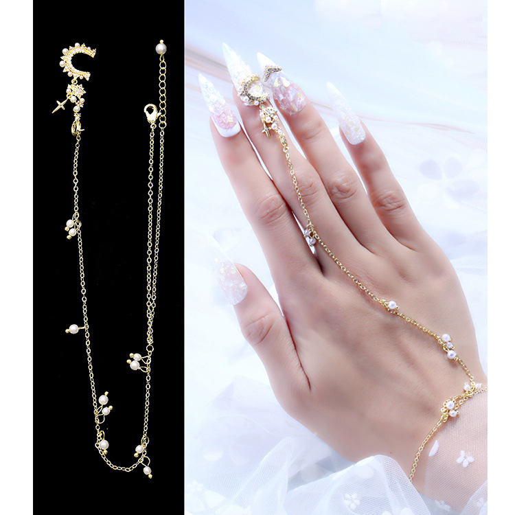 Nail Art Bracelet Jewelry Pearl Chain