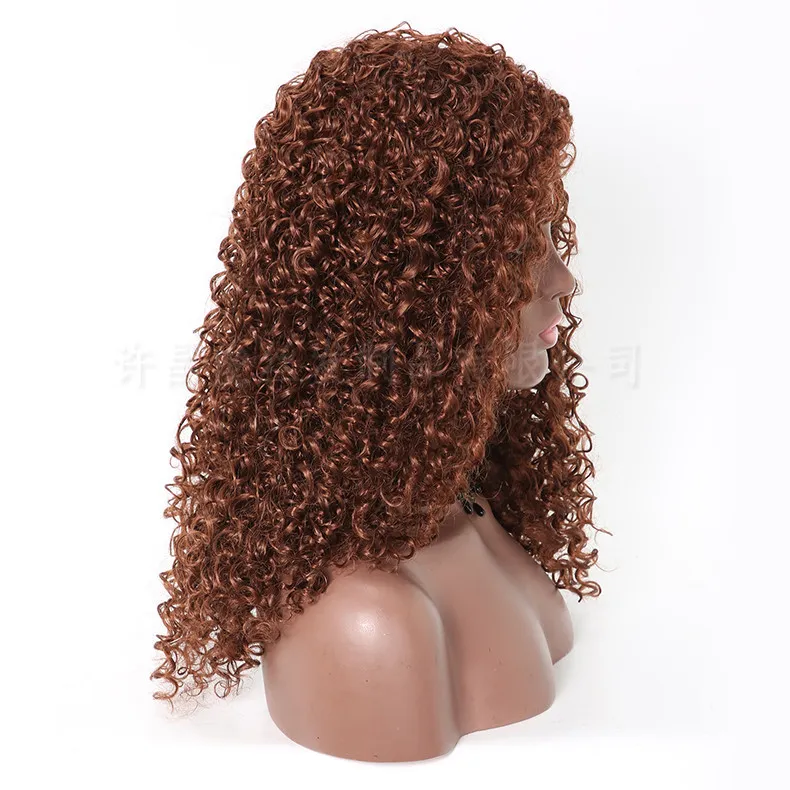 Cross Border African Wig European And American Wig Fluffy Long Curly Hair Small Curly Wave High Temperature Silk Chemical Fiber Headgear - Brown