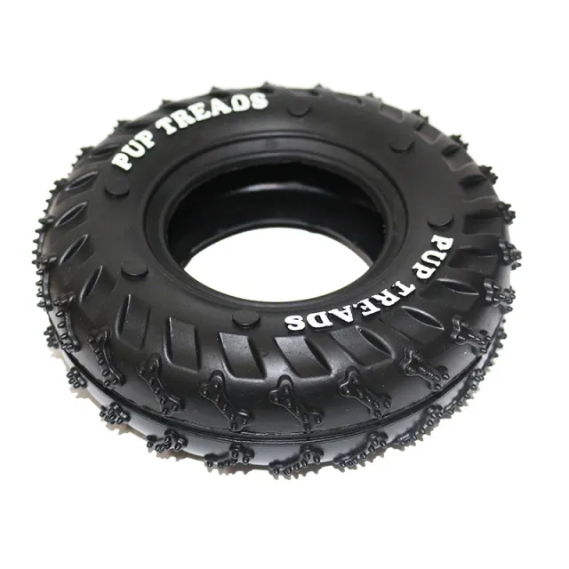 Dog Toy Rubber Tire Molar Ring Bite Resistant And Clean Teeth Black - Shop at LoveMi