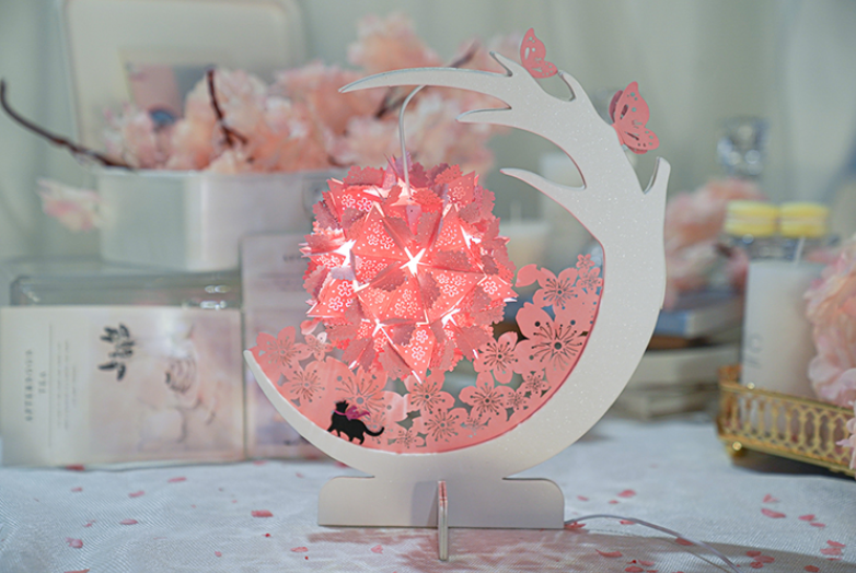 Cherry Blossom Paper Night Light, picture 2 of 3