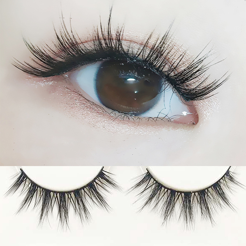 Handmade Natural Cross False Eyelashes, Japanese Cotton Thread Stem, Nude Makeup, Realistic Three-Dimensional False Eyelashes