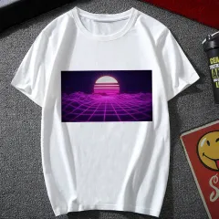 Steam Wave Harajuku Style Retro Fashion Street Personality Short-sleeved T-shirt - T9403 - View 1