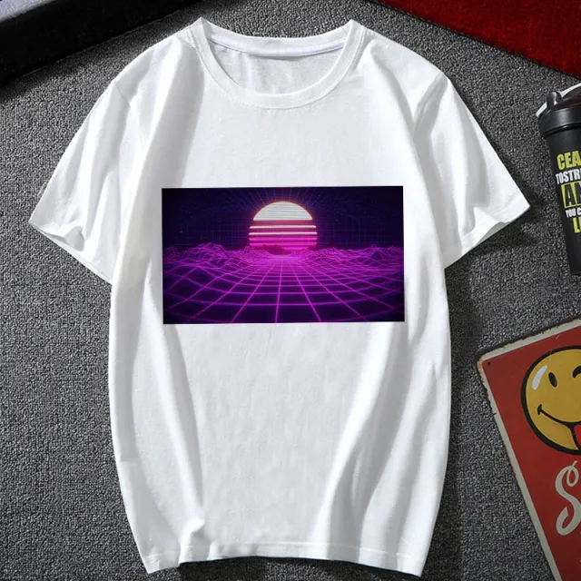 Steam Wave Harajuku Style Retro Fashion Street Personality Short sleeved T shirt T9403 - Shop at LoveMi