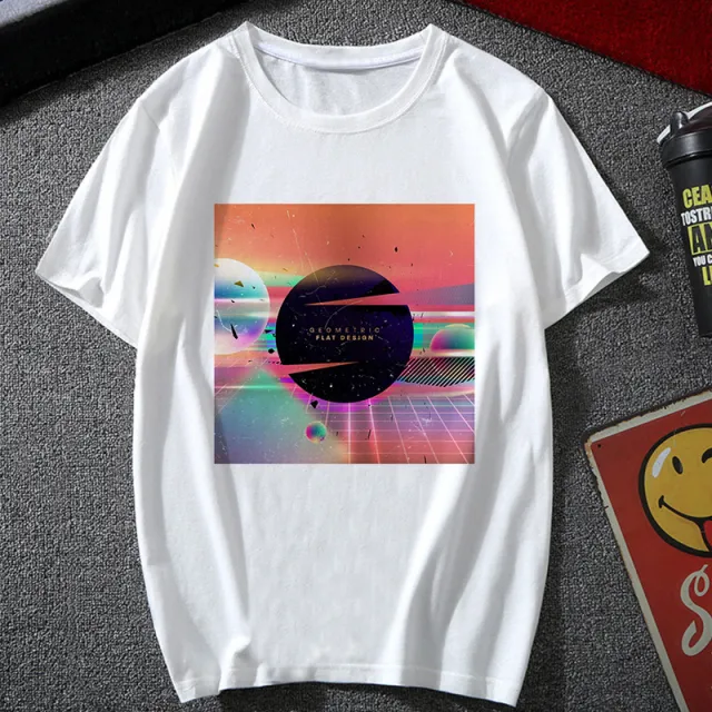 Steam Wave Harajuku Style Retro Fashion Street Personality Short sleeved T shirt T9399 - Shop at LoveMi