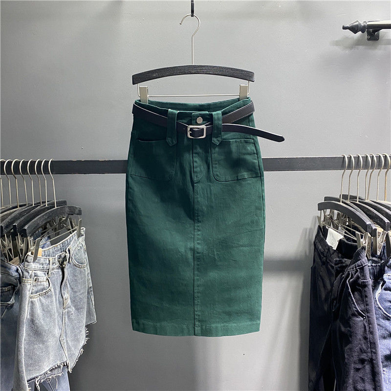 Title 6, Dames denim rok zomer casual hoge taille split ...