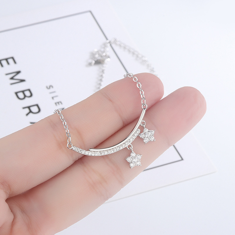 Title 5, Smile Arc Flashing Diamond Meteor S925 Sterling...