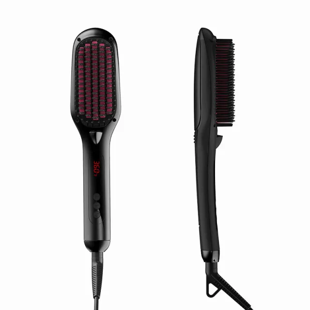 Lcd Liquid Crystal Display Hair Straightening Comb Black - Shop at LoveMi