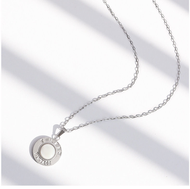 Hip Hop Retro Shell Letter English Round Necklace Female Clavicle Necklace