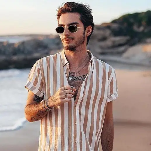 New Striped Casual Men's Shirt Printed