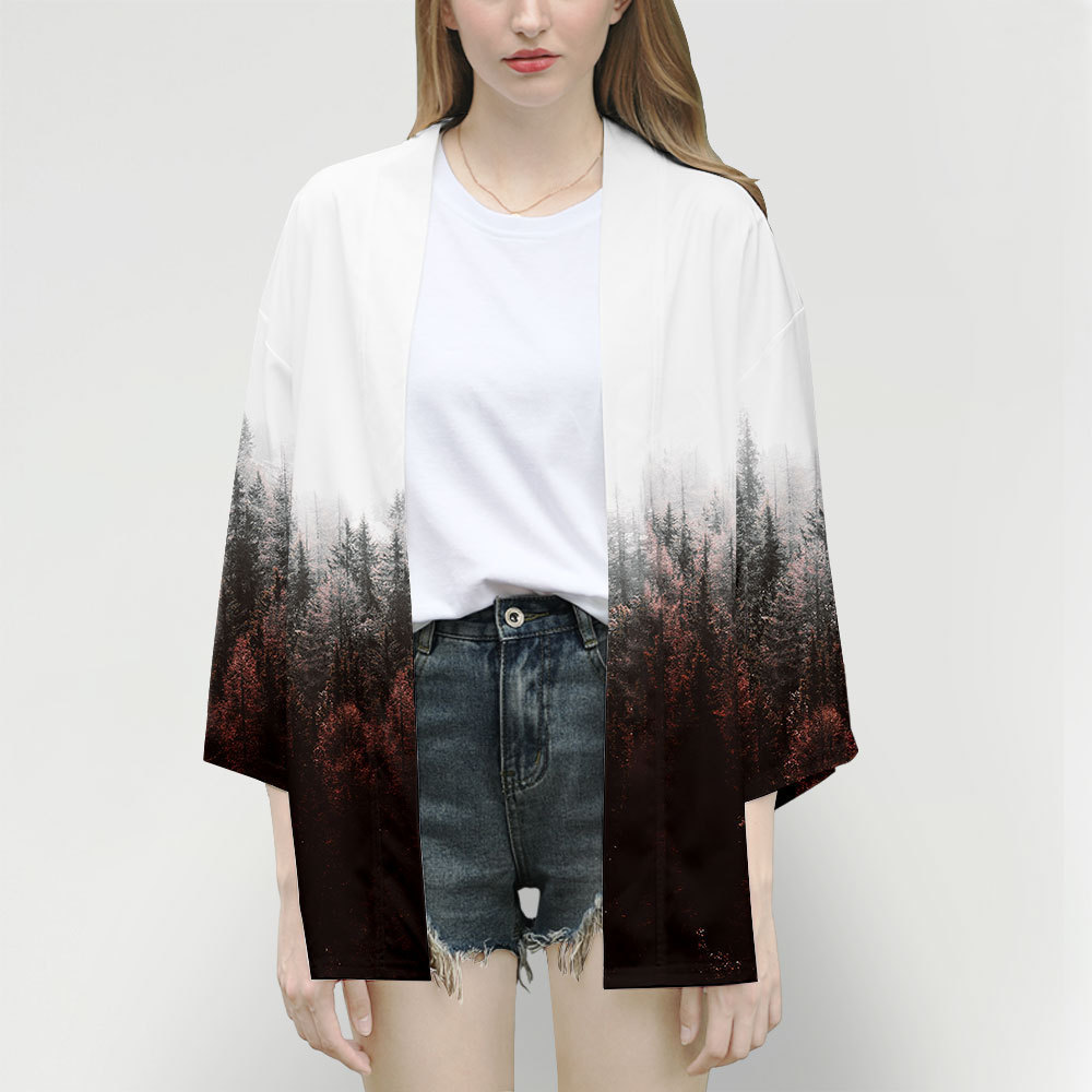 Color Pattern Shirt Three-Quarter Sleeve Men