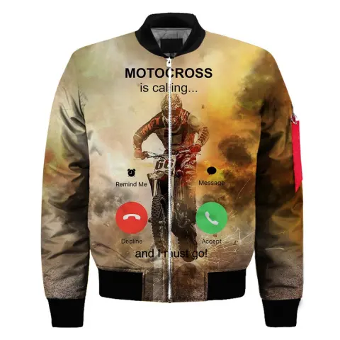Code Men's 3D Digital Color Printing Flight Jacket