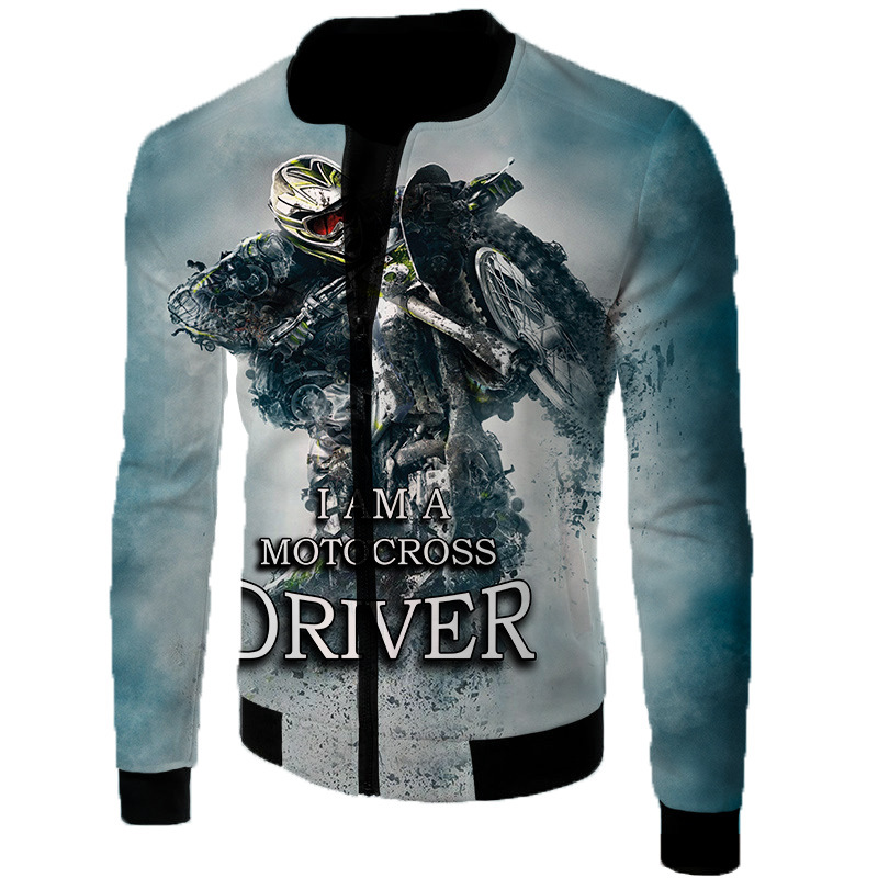 European And American Code Cross-Border Men’s 3D Digital Color Printing Flight Jacket, Motorcycle Flight Suit One Drop Delivery