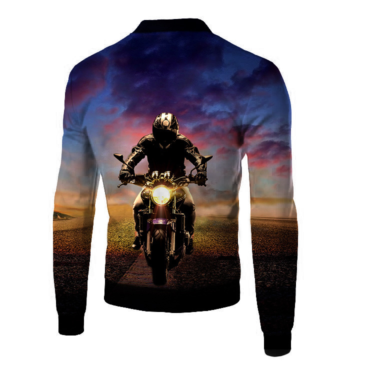 European And American Code Cross-Border Men's 3D Digital Color Printing Flight Jacket, Motorcycle Flight Suit One Drop Delivery — view 6