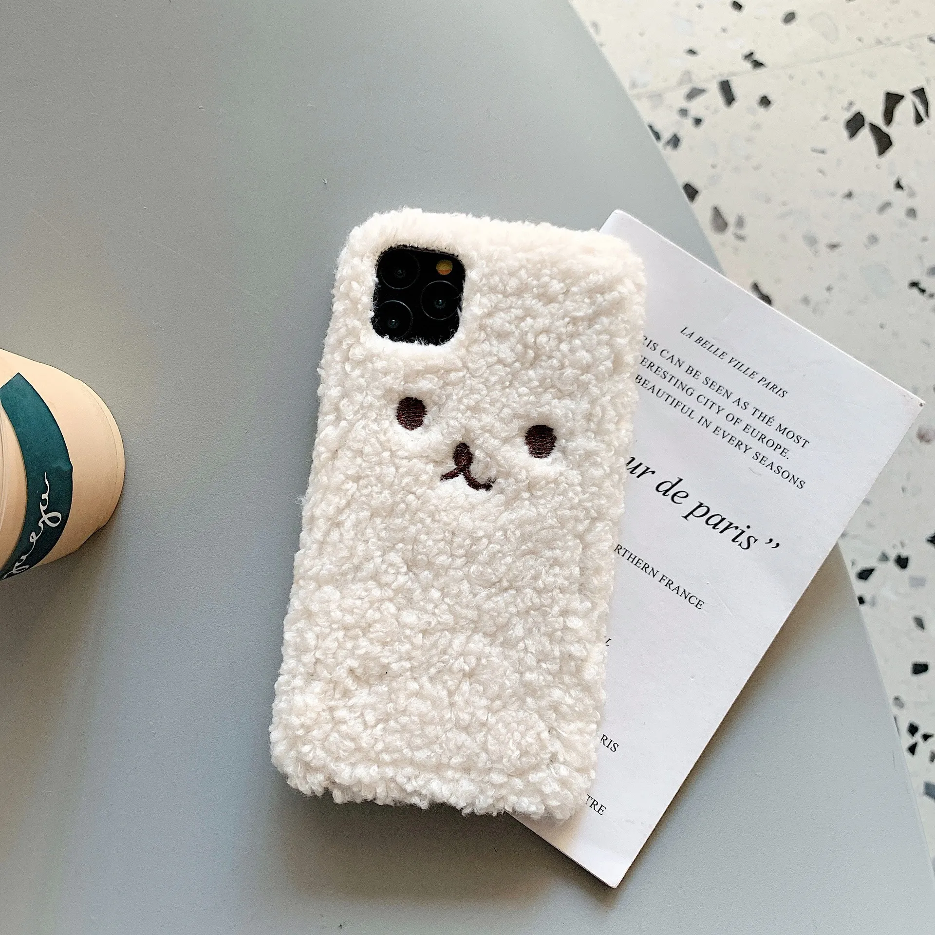 Embroidery Plush Cartoon Bear Phone Case – image 5
