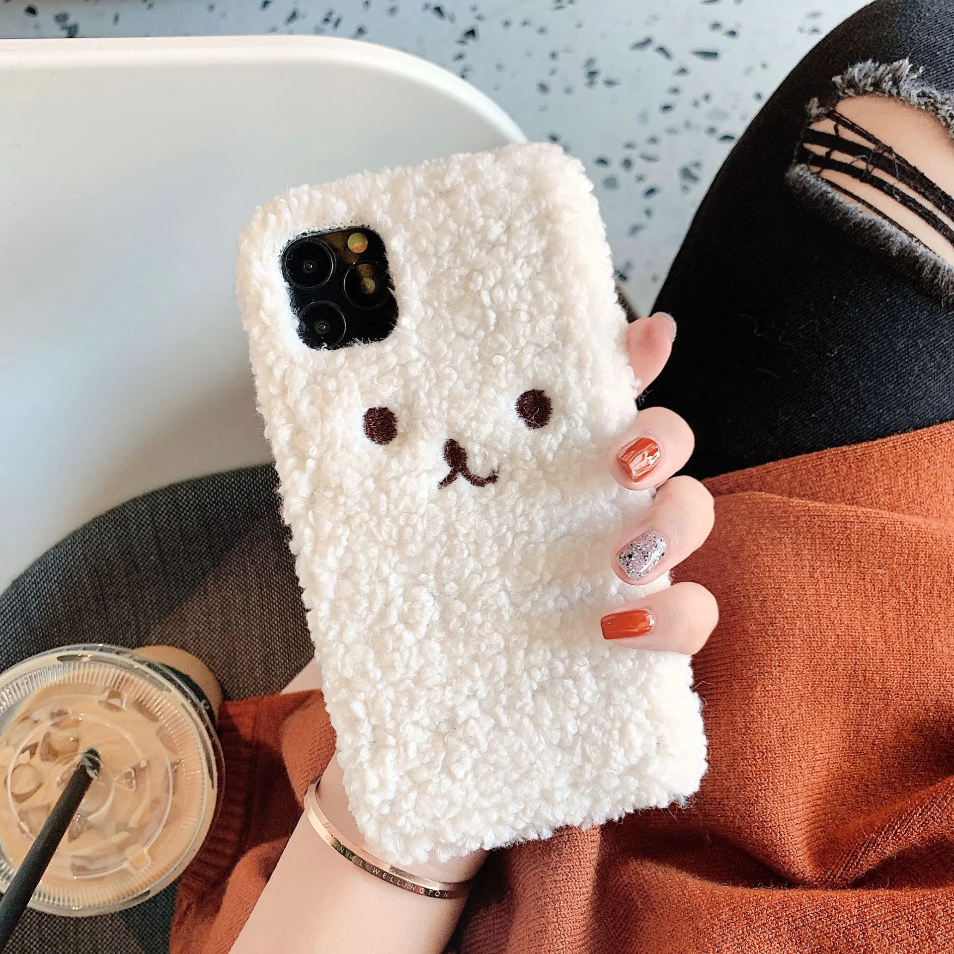 Embroidery Plush Cartoon Bear Phone Case – image 3
