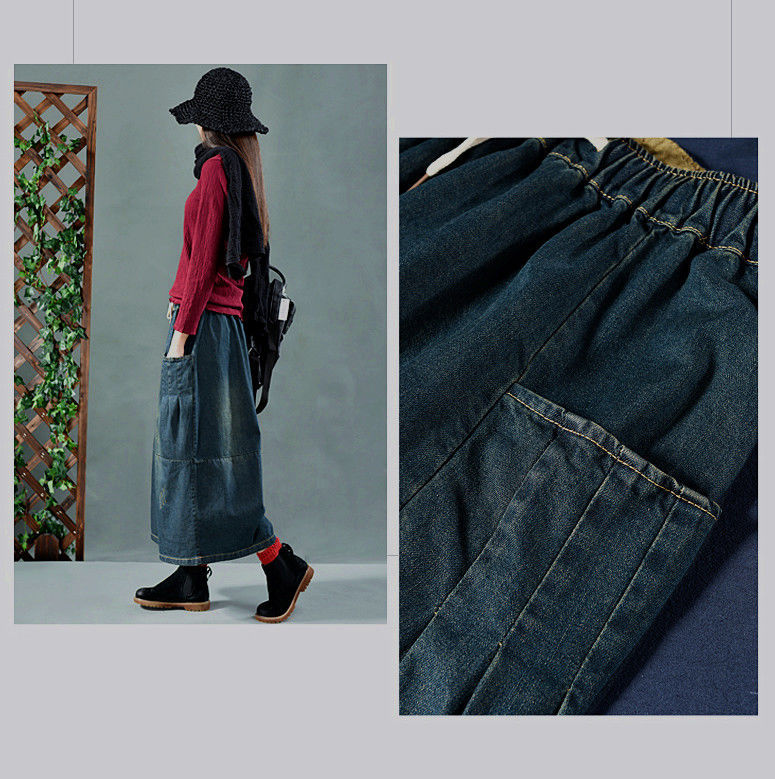 Title 1, Womens Versatile Denim Skirts, Thin, Big Pocke...