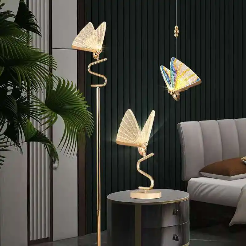 Butterfly Lamp Chandelier for Living Room Bedroom Bedside Staircase
