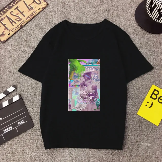 Vapor Wave Personality Abstract All Match Soft Western Style T Shirt Short Sleeves 4 Color - Shop at LoveMi