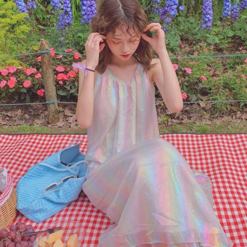 Sling Dress Mid-Length A-Line Skirt