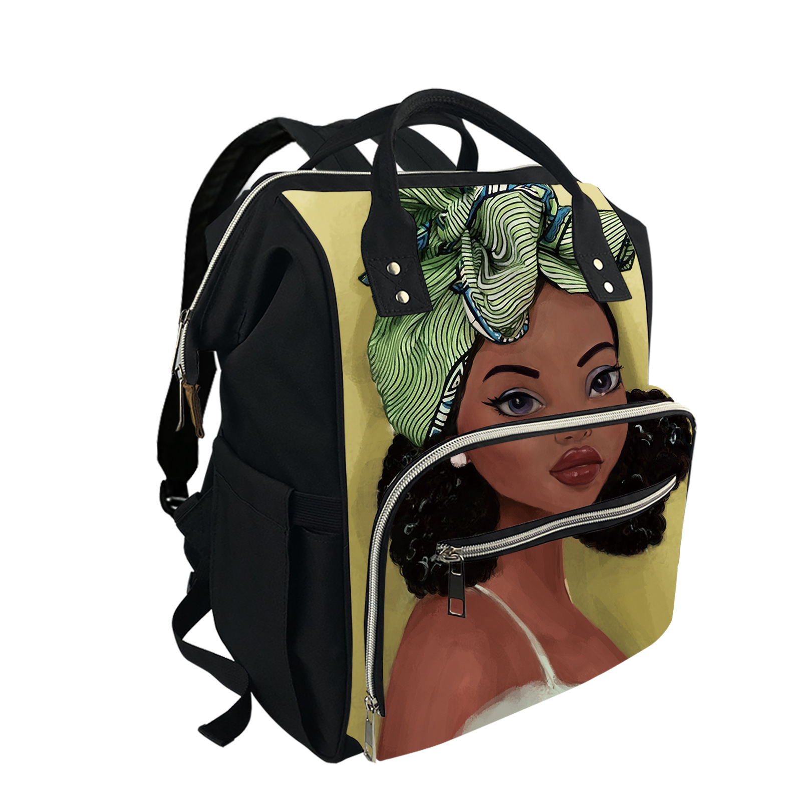 Title 2, African Girl Element Backpack Mommy Bag