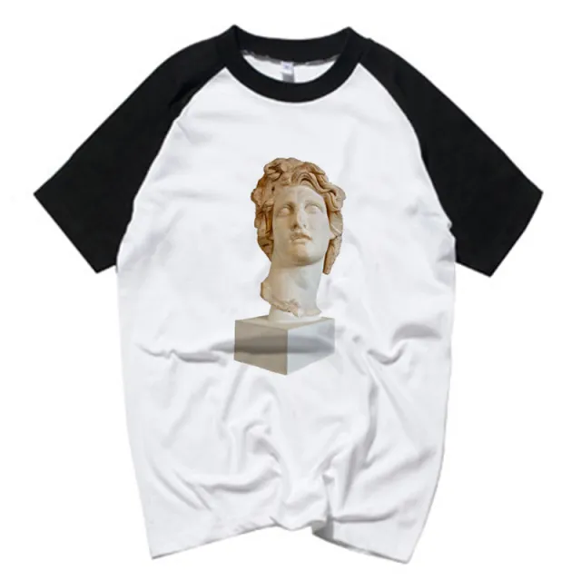 Vaporwave Spring Round Neck Slim Slim Short Sleeved T Shirt Top - Shop at LoveMi